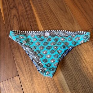 Maaji Blue and Brown Patterned Bikini Bottom